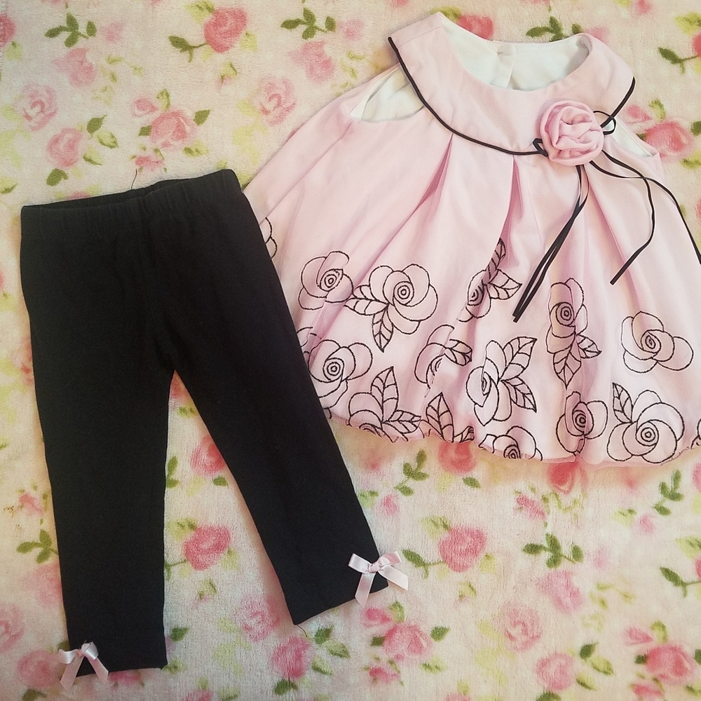 12 month Rare Editions dress and pants set